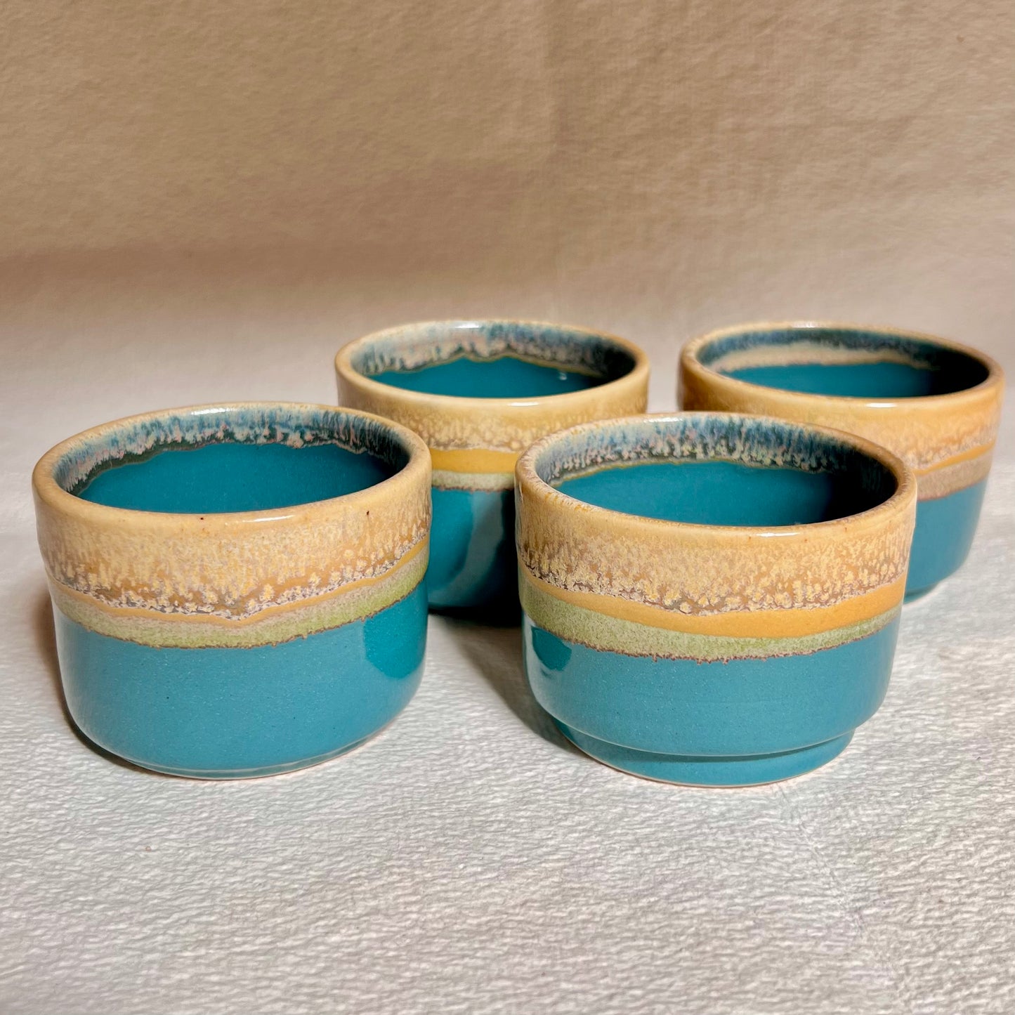 Moh Sattva Ceramic Condiment Container/Serving Bowl Set of 4 (Ocean Theme)