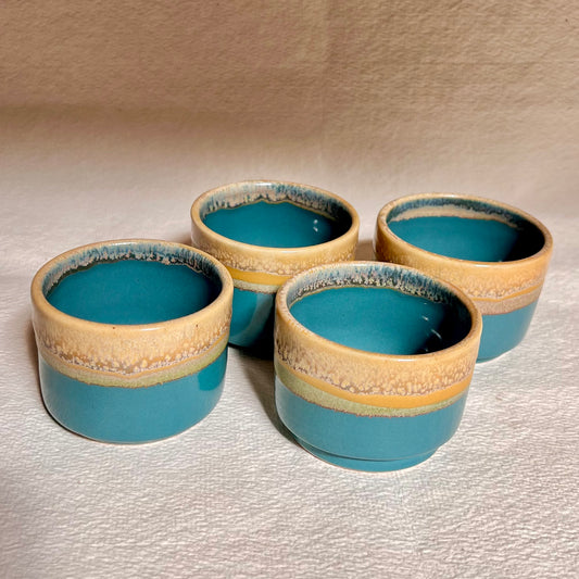 Moh Sattva Ceramic Condiment Container/Serving Bowl Set of 4 (Ocean Theme)